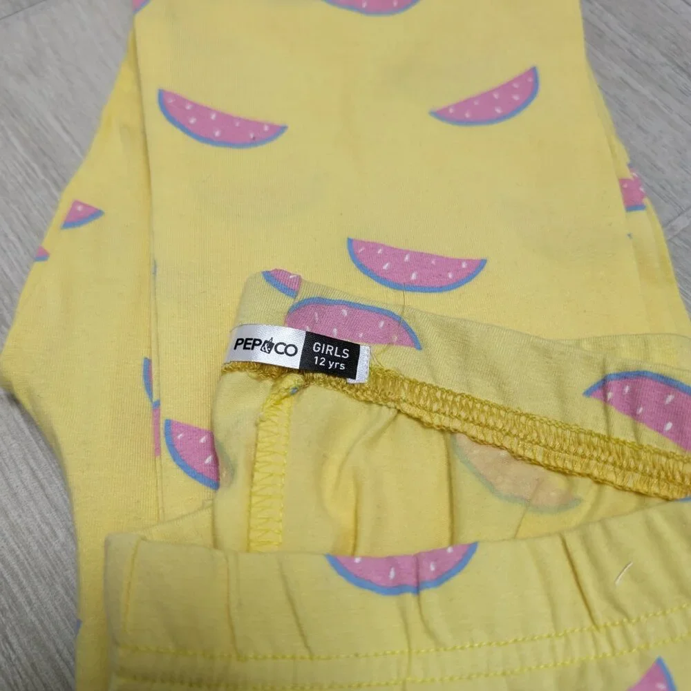 Pepco Full length Soft Cotton leggings Skinny Fit stretchy Yellow  NWOT